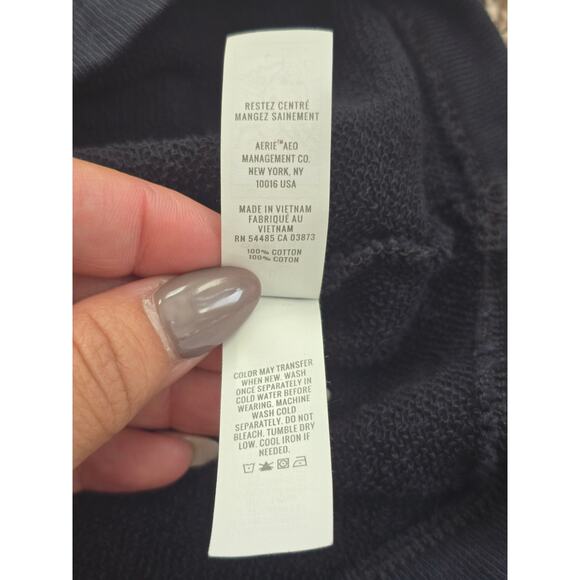 OFFLINE by Aerie Black Sweatshirt Dress XL Cotton Lounge Fit w/ Pockets Comfy - Picture 10 of 10